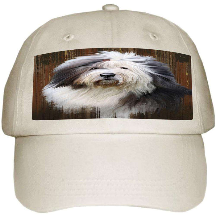 Rustic Old English Sheepdog Ball Hat Cap HAT55065