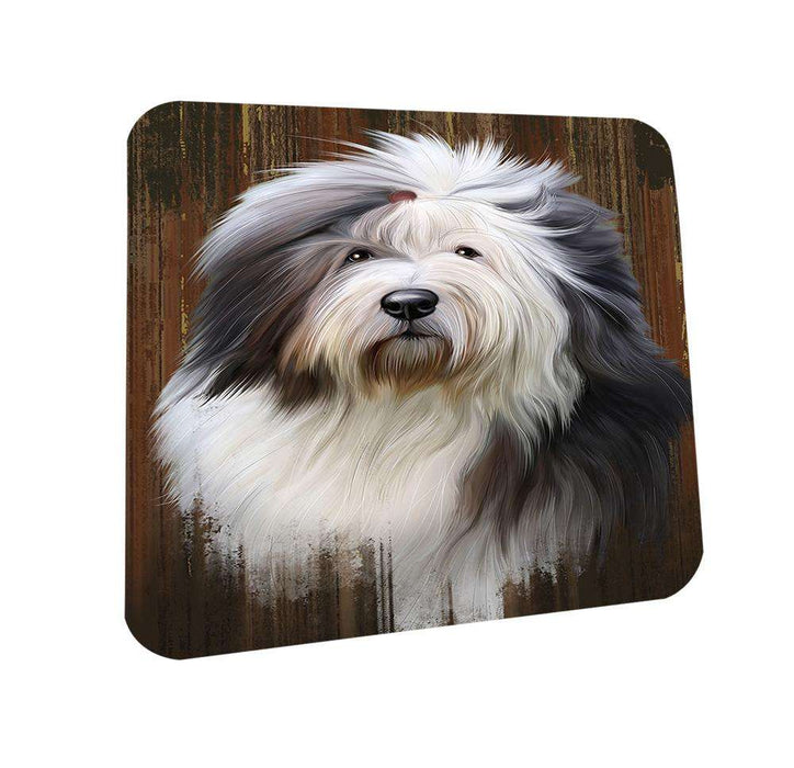 Rustic Old English Sheepdog Coasters Set of 4 CST50397