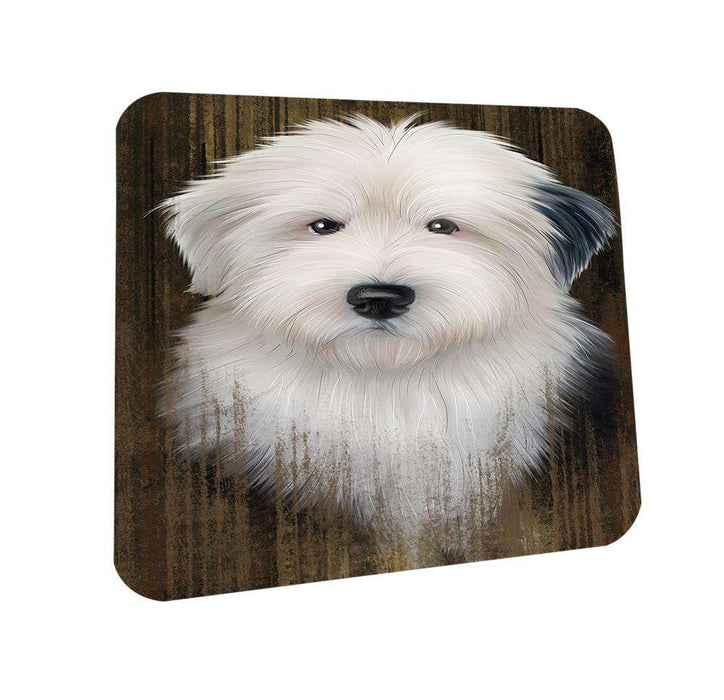 Rustic Old English Sheepdog Coasters Set of 4 CST50398