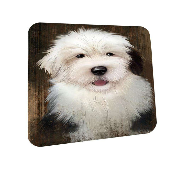 Rustic Old English Sheepdog Coasters Set of 4 CST50399