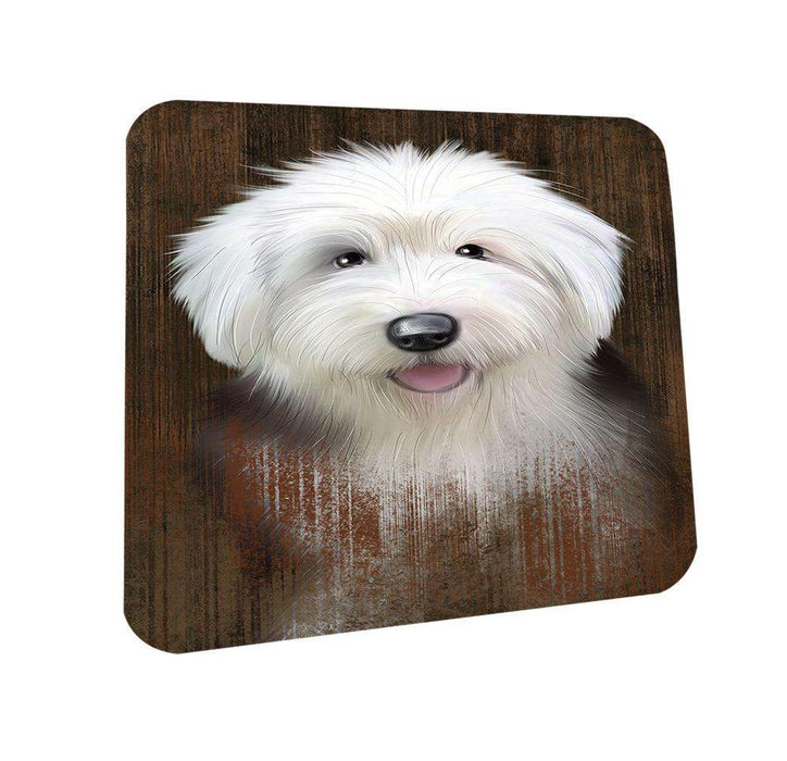 Rustic Old English Sheepdog Coasters Set of 4 CST50400
