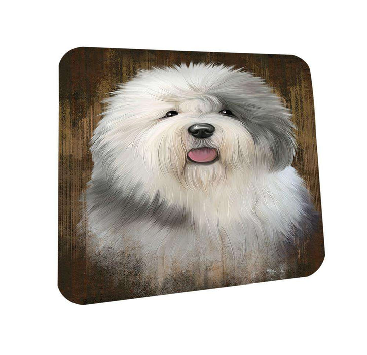 Rustic Old English Sheepdog Coasters Set of 4 CST50401
