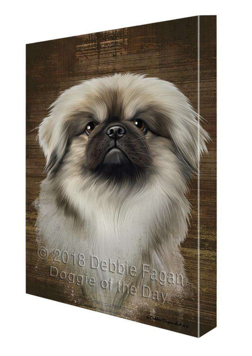 Rustic Pekingese Dog Canvas Print Wall Art Décor CVS70280
