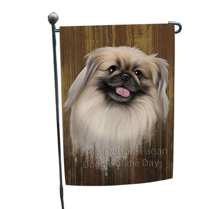 Rustic Pekingese Dog Garden Flag GFLG50330