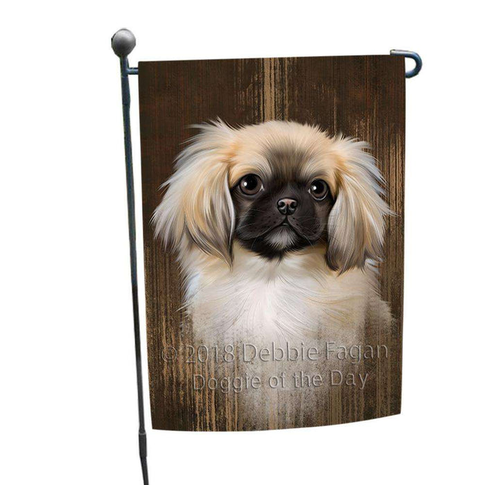 Rustic Pekingese Dog Garden Flag GFLG50331