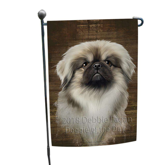 Rustic Pekingese Dog Garden Flag GFLG50332