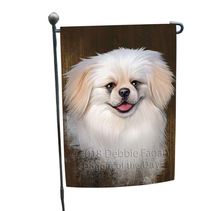 Rustic Pekingese Dog Garden Flag GFLG50333