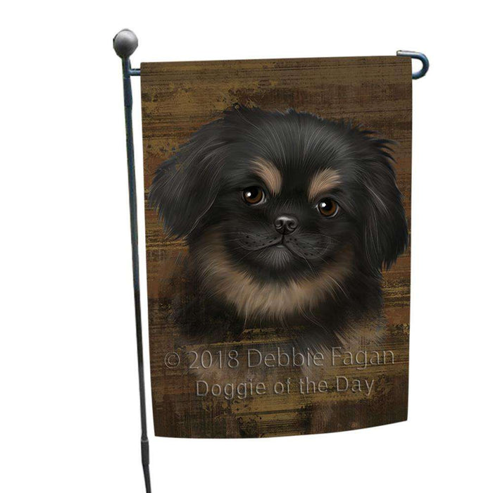 Rustic Pekingese Dog Garden Flag GFLG50334