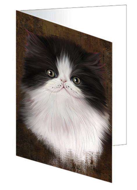 Rustic Persian Cat Handmade Artwork Assorted Pets Greeting Cards and Note Cards with Envelopes for All Occasions and Holiday Seasons GCD67412