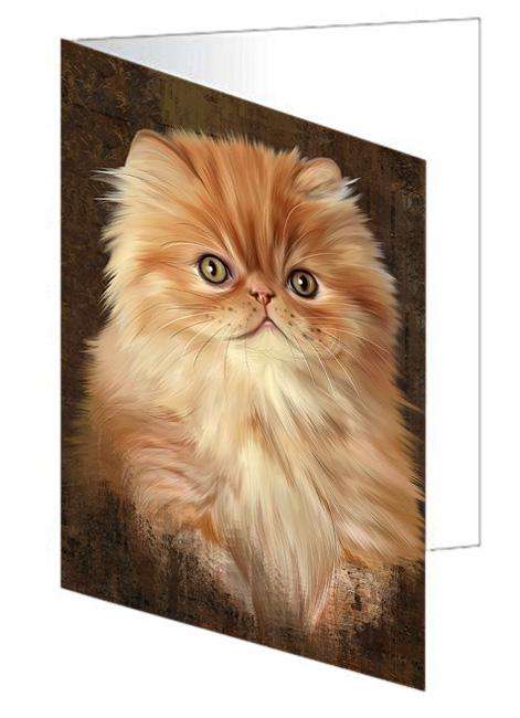 Rustic Persian Cat Handmade Artwork Assorted Pets Greeting Cards and Note Cards with Envelopes for All Occasions and Holiday Seasons GCD67415