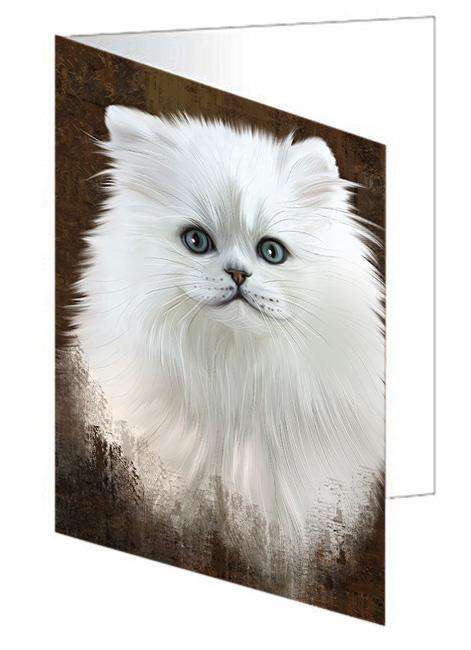 Rustic Persian Cat Handmade Artwork Assorted Pets Greeting Cards and Note Cards with Envelopes for All Occasions and Holiday Seasons GCD67418