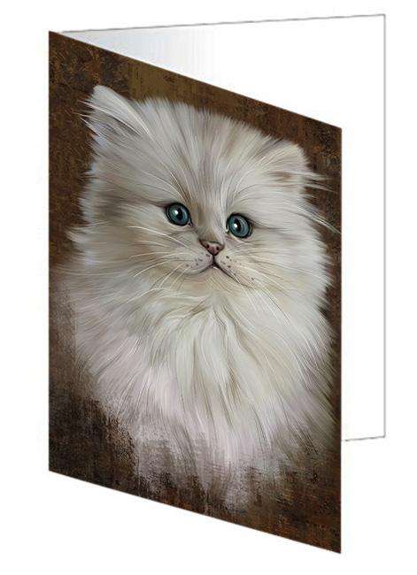 Rustic Persian Cat Handmade Artwork Assorted Pets Greeting Cards and Note Cards with Envelopes for All Occasions and Holiday Seasons GCD67421