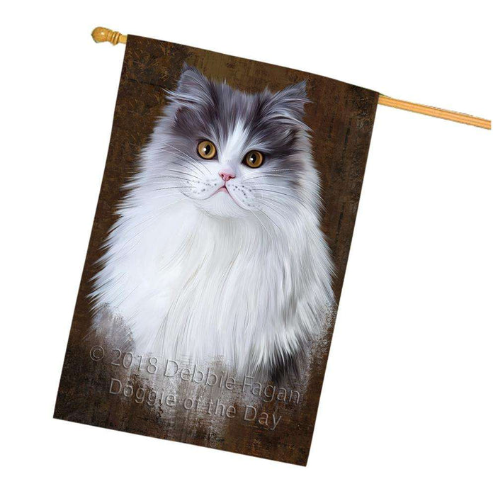 Rustic Persian Cat House Flag FLG54658