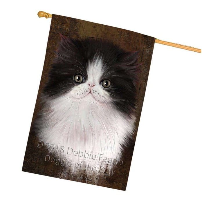 Rustic Persian Cat House Flag FLG54659