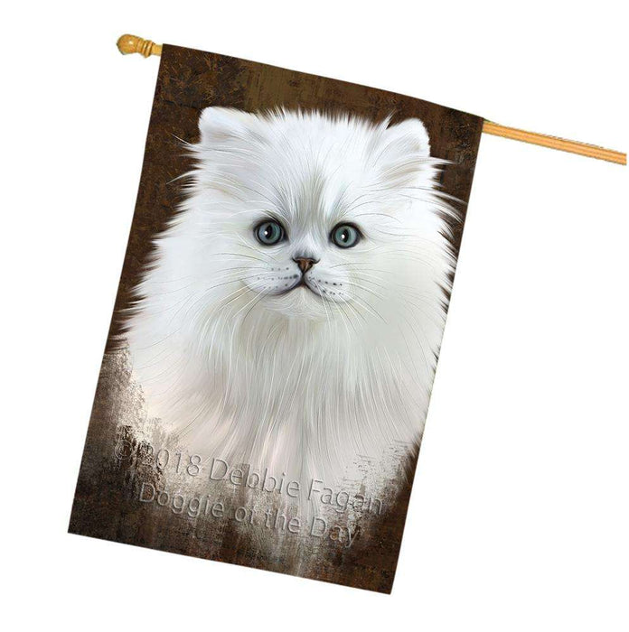 Rustic Persian Cat House Flag FLG54661