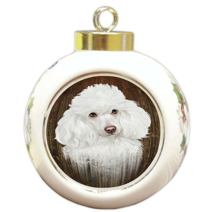 Rustic Pit Bull Dog Round Ball Christmas Ornament RBPOR50581