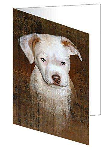 Rustic Pit Bull Dog Handmade Artwork Assorted Pets Greeting Cards and Note Cards with Envelopes for All Occasions and Holiday Seasons GCD49292