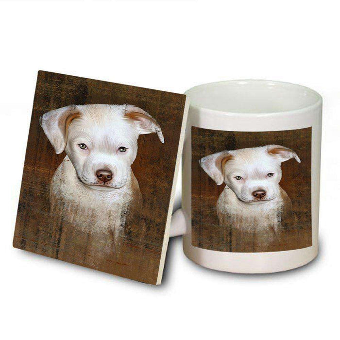 Rustic Pit Bull Dog Mug and Coaster Set MUC48229