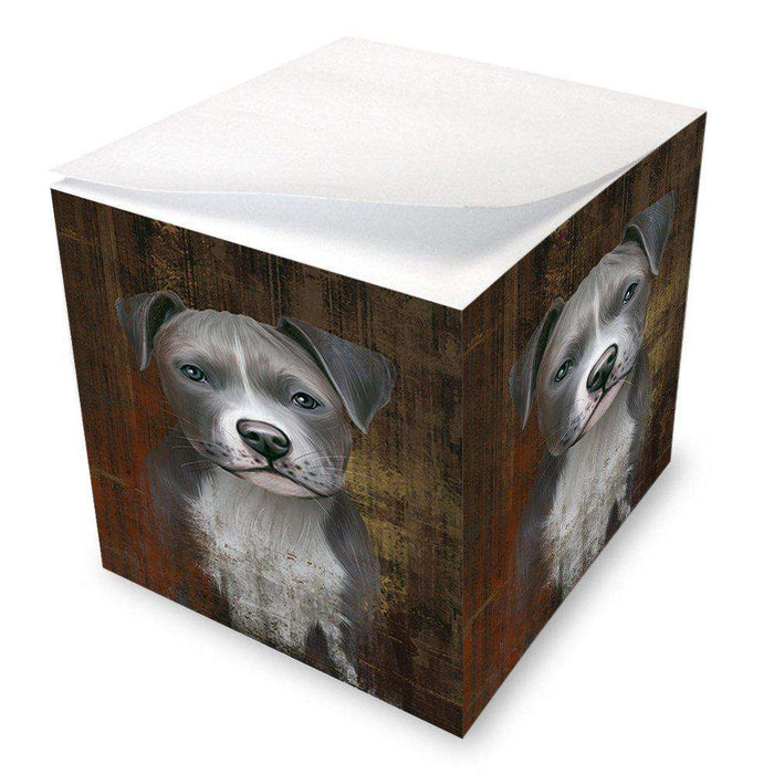Rustic Pit Bull Dog Note Cube NOC48234