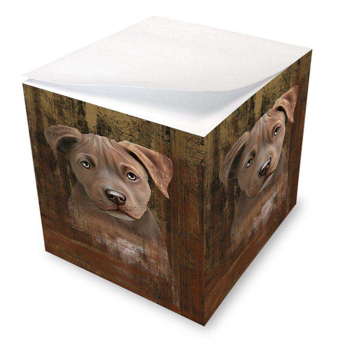 Rustic Pit Bull Dog Note Cube NOC48235