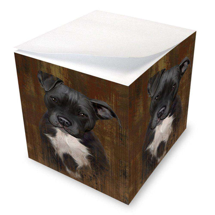Rustic Pit Bull Dog Note Cube NOC48236