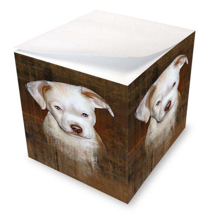 Rustic Pit Bull Dog Note Cube NOC48237