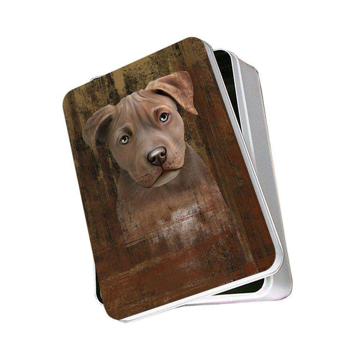 Rustic Pit Bull Dog Photo Storage Tin PITN48236