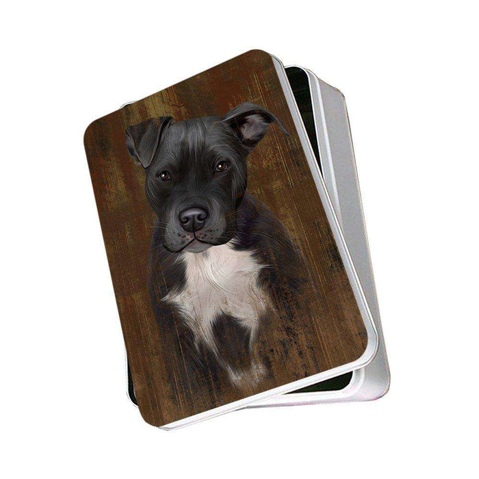 Rustic Pit Bull Dog Photo Storage Tin PITN48237