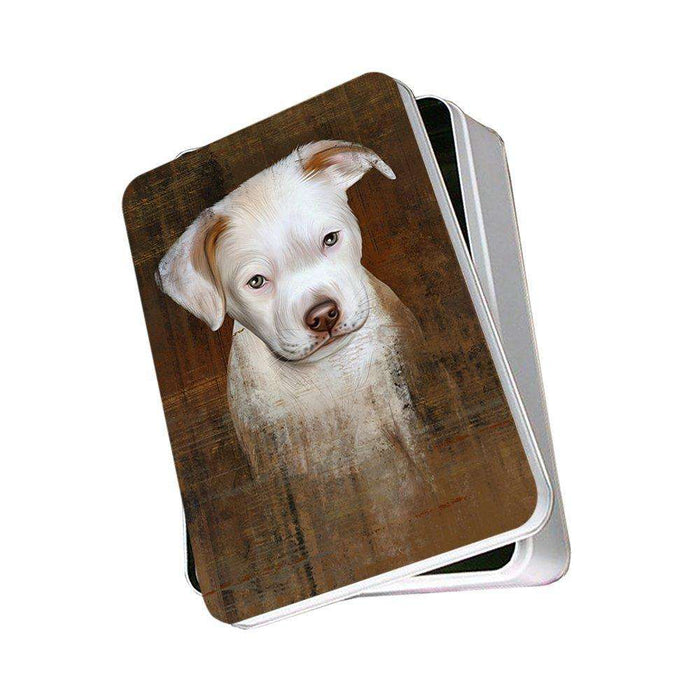 Rustic Pit Bull Dog Photo Storage Tin PITN48238