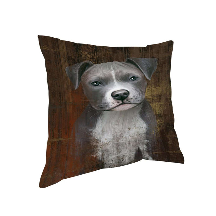 Rustic Pit Bull Dog Pillow PIL48988