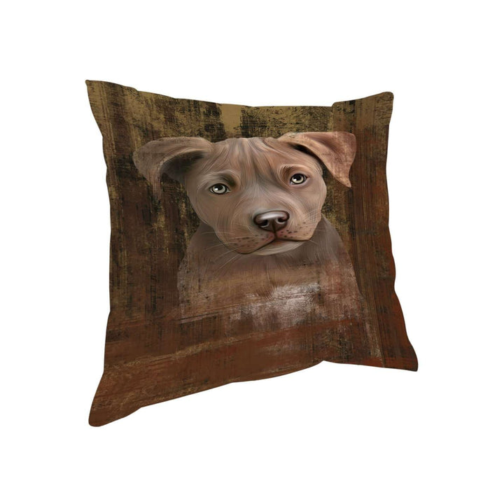 Rustic Pit Bull Dog Pillow PIL48992