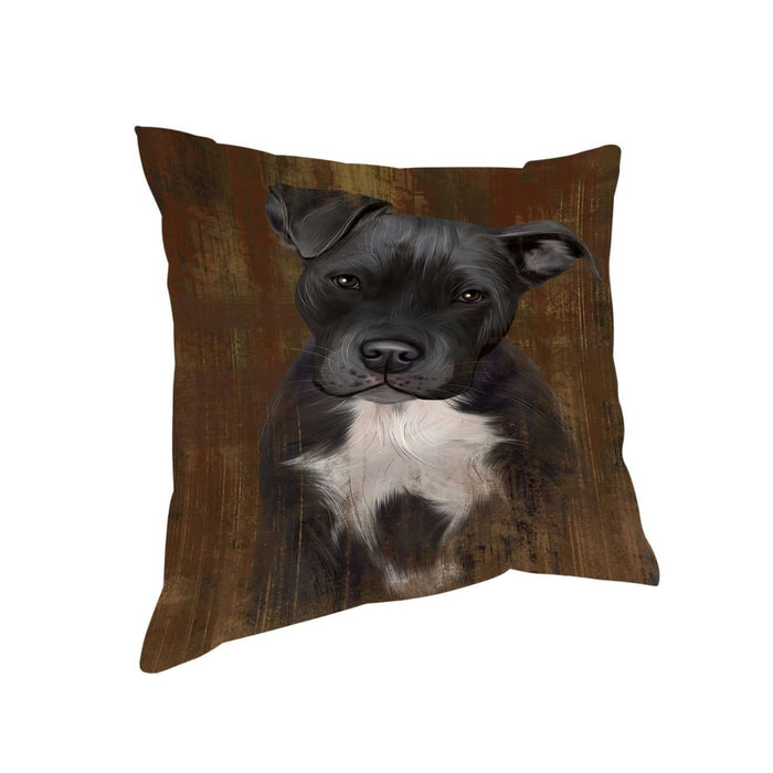 Rustic Pit Bull Dog Pillow PIL48996