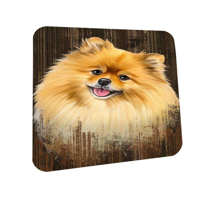 Rustic Pomeranian Dog Coasters Set of 4 CST50409