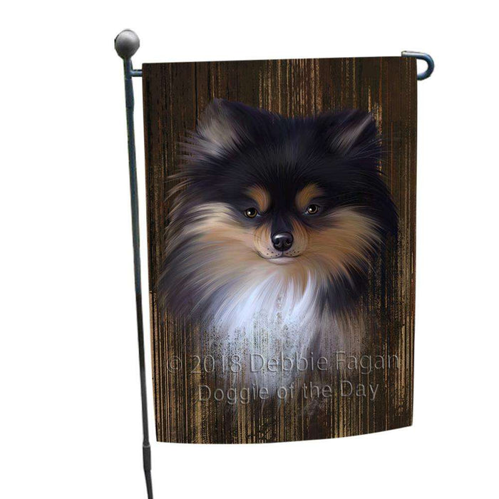 Rustic Pomeranian Dog Garden Flag GFLG50336