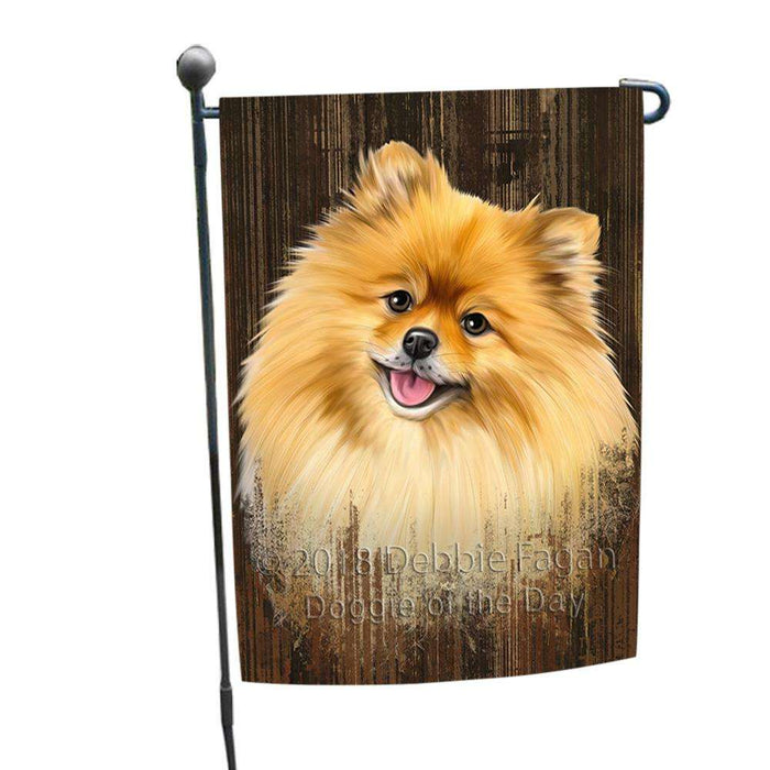 Rustic Pomeranian Dog Garden Flag GFLG50337