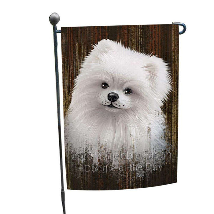 Rustic Pomeranian Dog Garden Flag GFLG50339