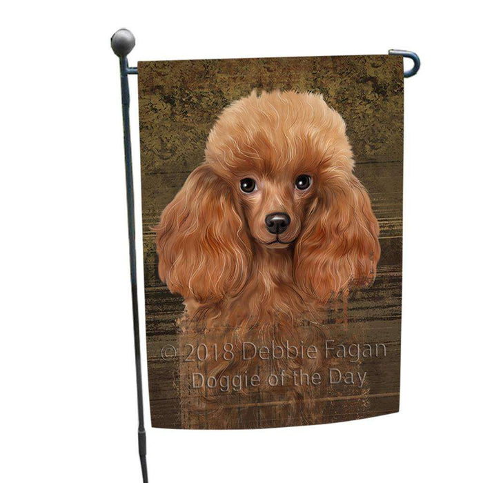 Rustic Poodle Dog Garden Flag GFLG50475