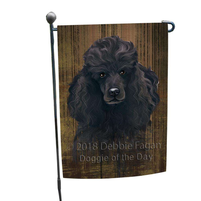 Rustic Poodle Dog Garden Flag GFLG50476