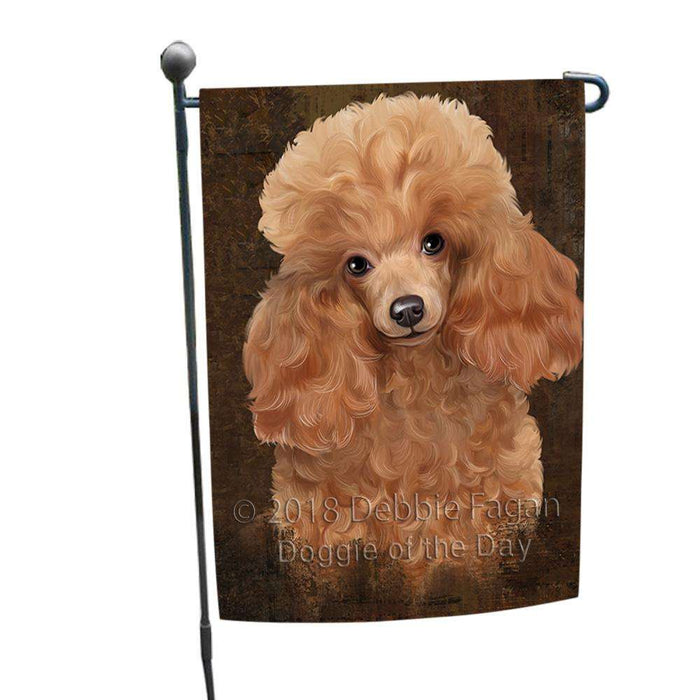 Rustic Poodle Dog Garden Flag GFLG54528