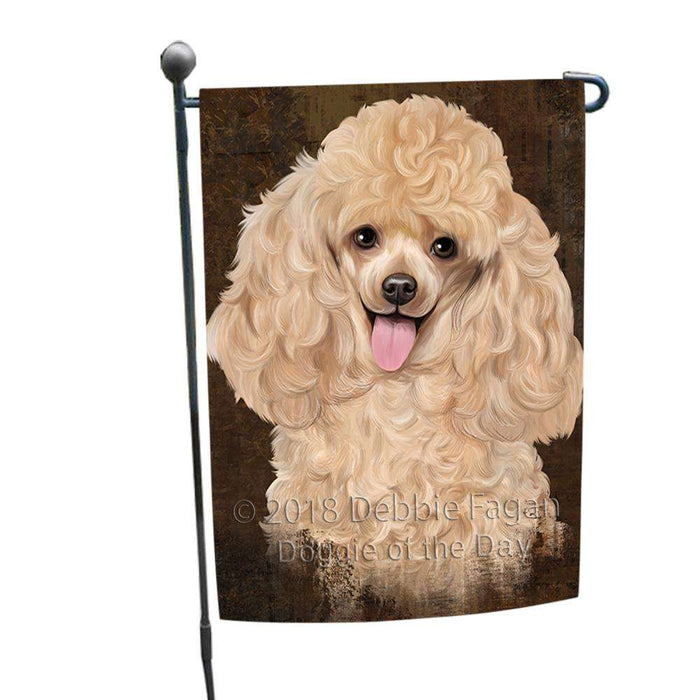 Rustic Poodle Dog Garden Flag GFLG54529