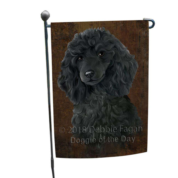 Rustic Poodle Dog Garden Flag GFLG54530