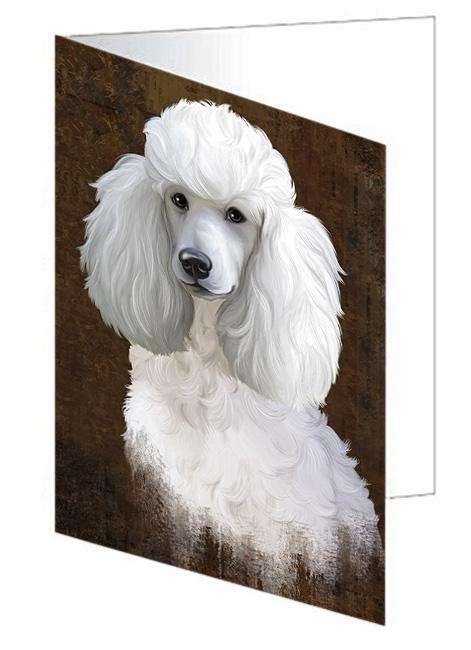 Rustic Poodle Dog Handmade Artwork Assorted Pets Greeting Cards and Note Cards with Envelopes for All Occasions and Holiday Seasons GCD67424