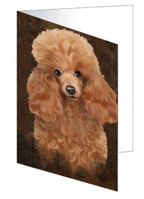 Rustic Poodle Dog Handmade Artwork Assorted Pets Greeting Cards and Note Cards with Envelopes for All Occasions and Holiday Seasons GCD67427