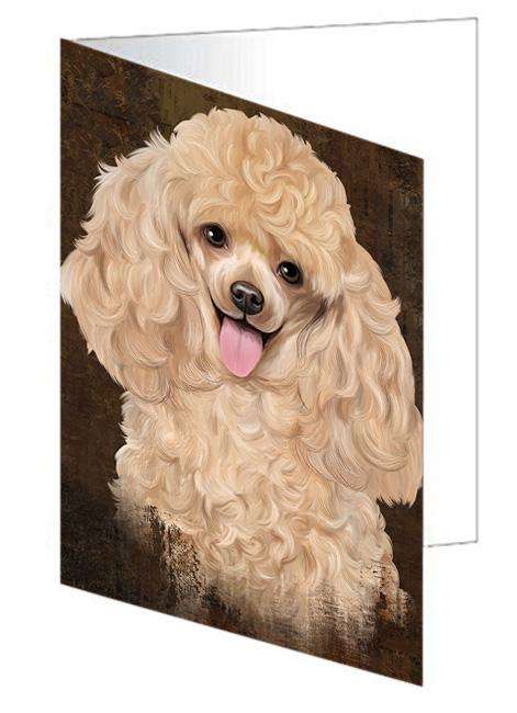 Rustic Poodle Dog Handmade Artwork Assorted Pets Greeting Cards and Note Cards with Envelopes for All Occasions and Holiday Seasons GCD67430