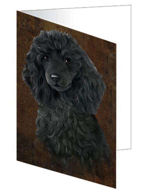 Rustic Poodle Dog Handmade Artwork Assorted Pets Greeting Cards and Note Cards with Envelopes for All Occasions and Holiday Seasons GCD67433