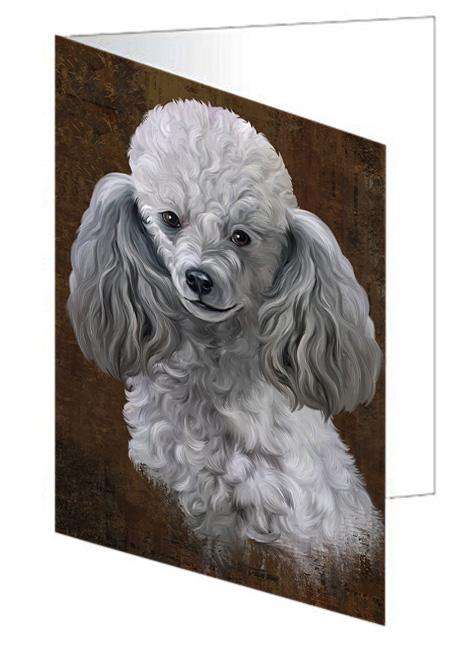 Rustic Poodle Dog Handmade Artwork Assorted Pets Greeting Cards and Note Cards with Envelopes for All Occasions and Holiday Seasons GCD67436