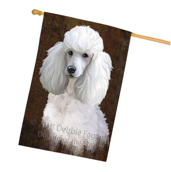 Rustic Poodle Dog House Flag FLG54663