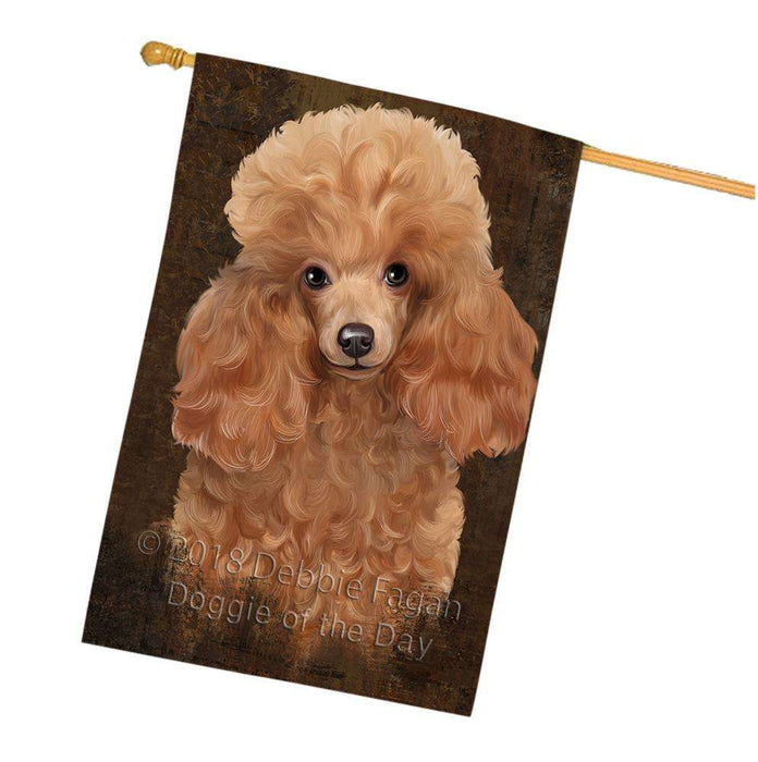 Rustic Poodle Dog House Flag FLG54664