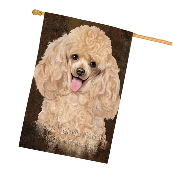 Rustic Poodle Dog House Flag FLG54665