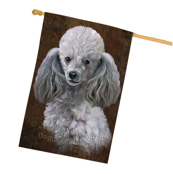 Rustic Poodle Dog House Flag FLG54667